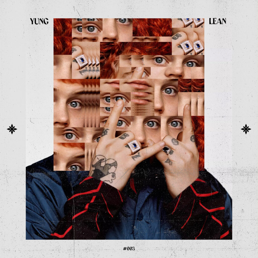 Concept cover for Yung Lean – a face collaged from cut-up eyes