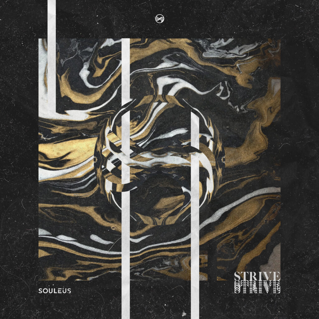 Souleus – Strive cover art, black and gold marble
