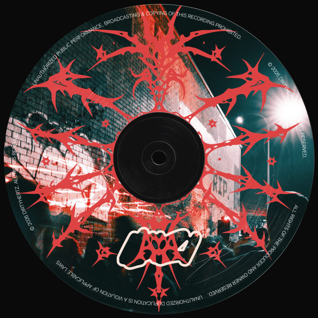 Iluzi – Humanoid vinyl artwork with a red spiked graphic