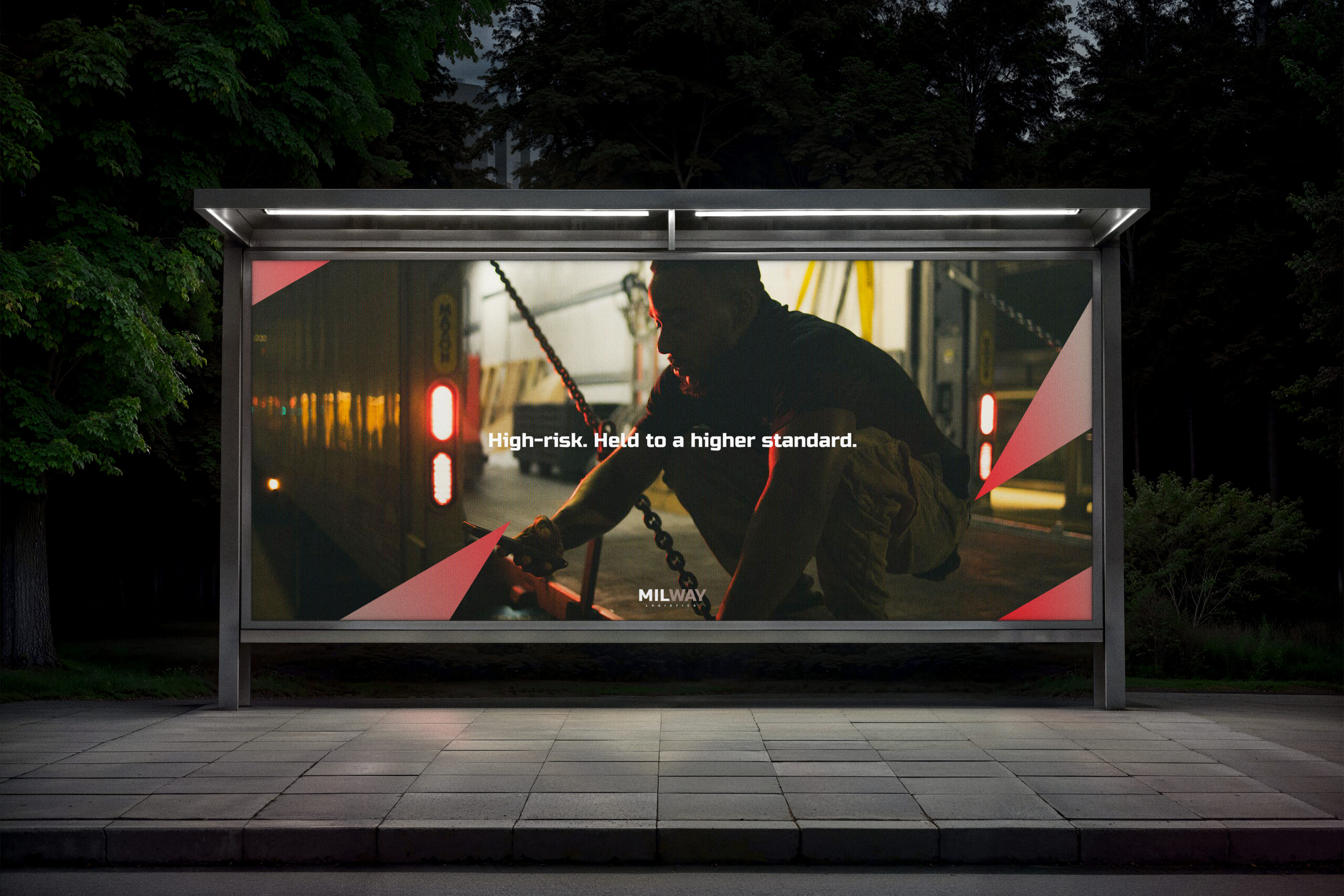 Milway bus shelter advertisement mockup